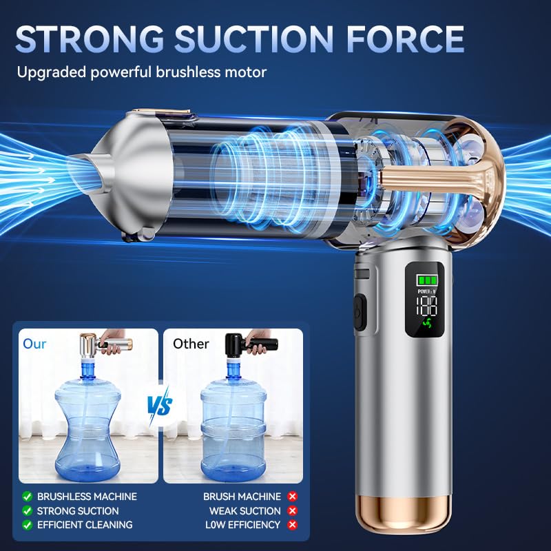 Cutigic Car Vacuum Cleaner Cordless, Powerful Car Hoover