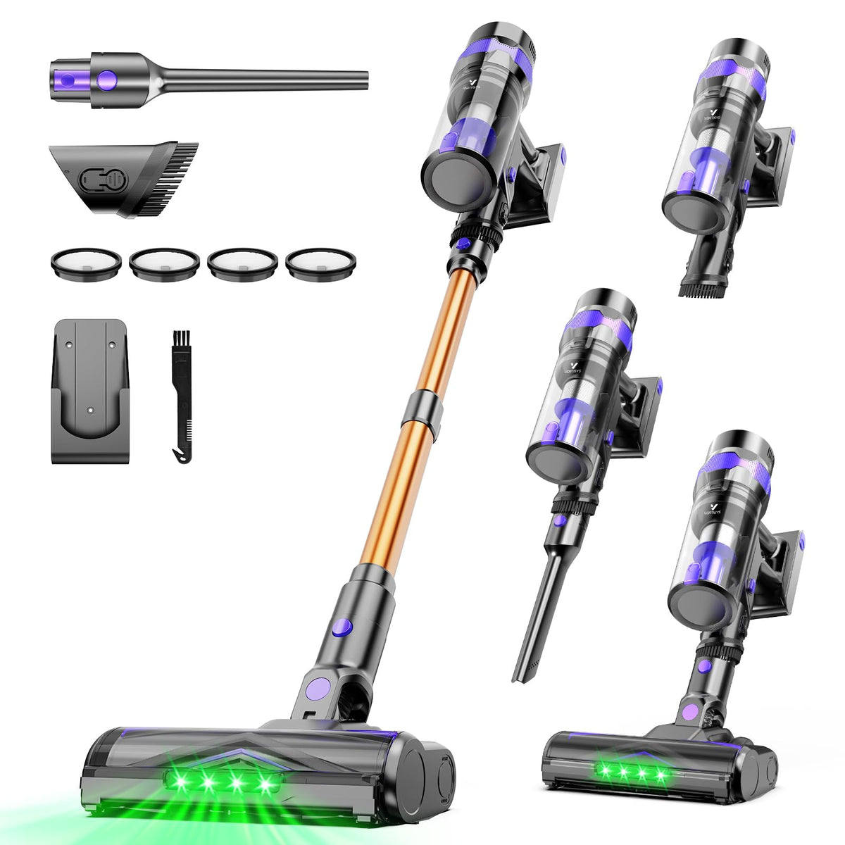 Vortisys Cordless Stick Vacuum Cleaner, 350W/45000Pa Lightweight Vacuum