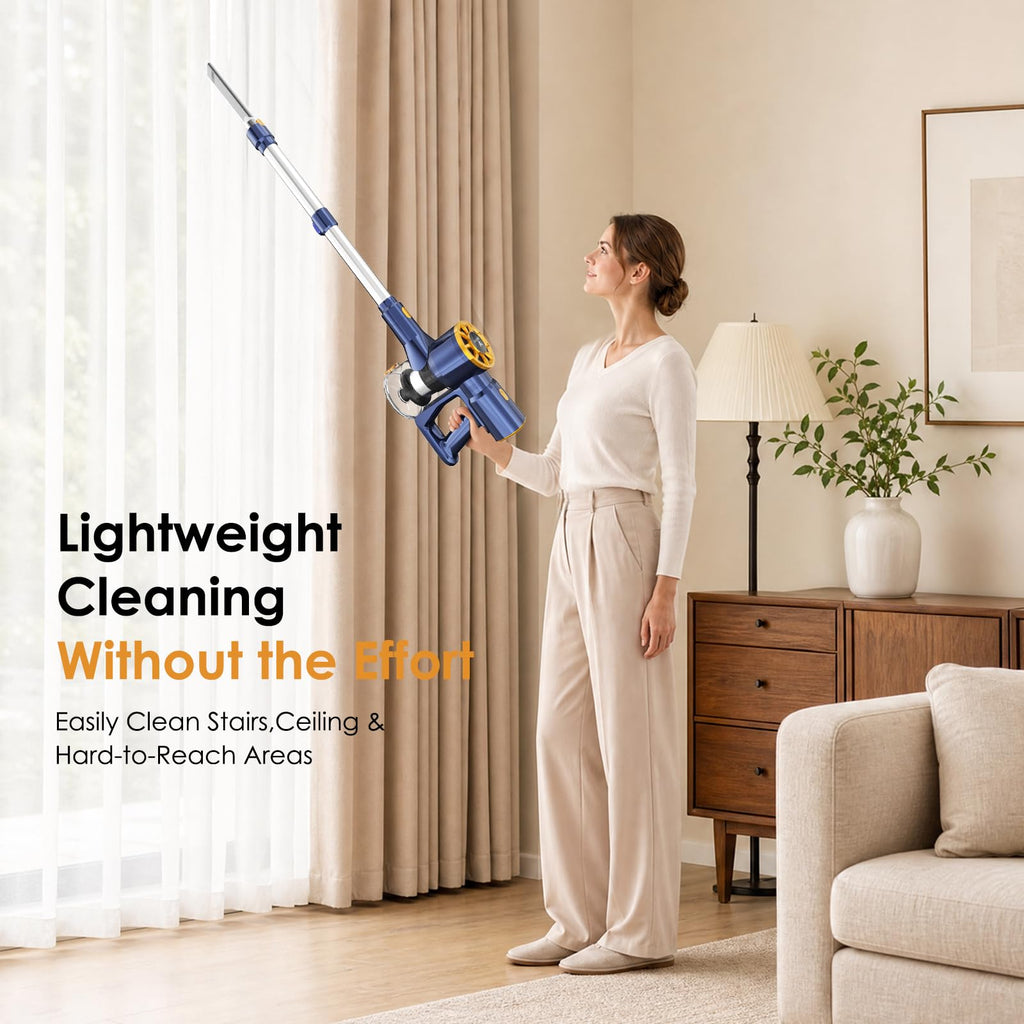 Vortisys Cordless Stick Vacuum Cleaner, 350W/45000Pa Lightweight Vacuum