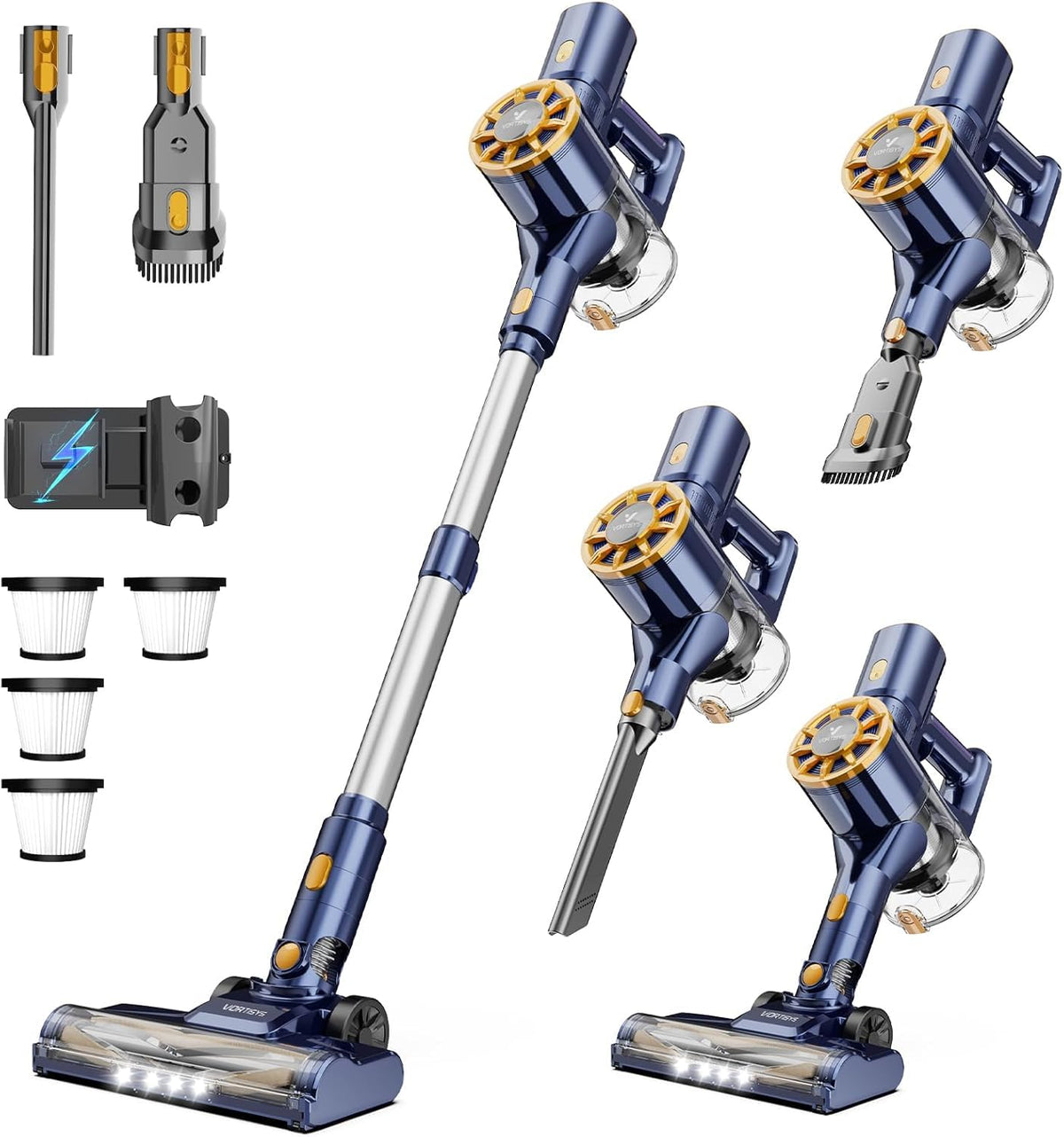 Vortisys Cordless Stick Vacuum Cleaner, 350W/45000Pa Lightweight Vacuum
