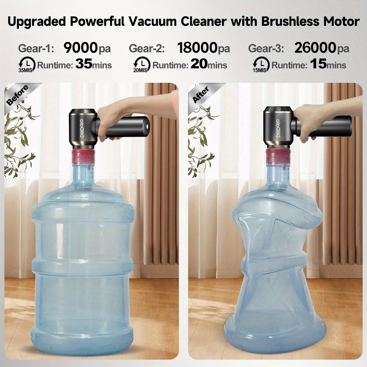 DiliDala Handheld Vacuum Cleaner Cordless, 26000PA